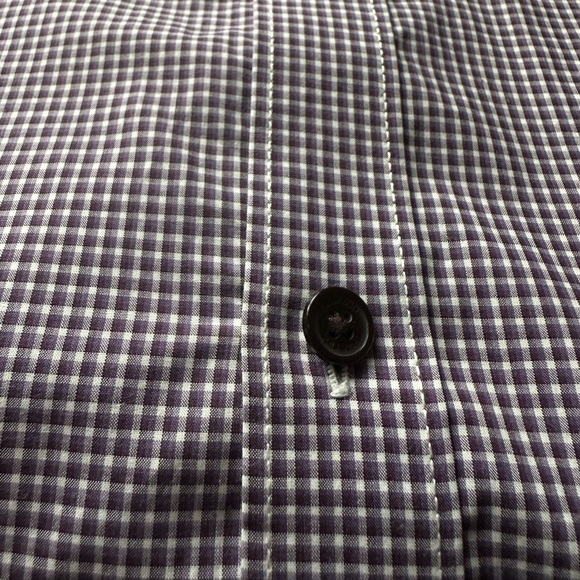 Calvin Klein Button-down Purple White Long Sleeve Shirt Modern Classics - Picture 3 of 6